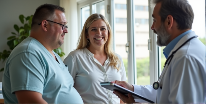 Healthcare professionals discussing